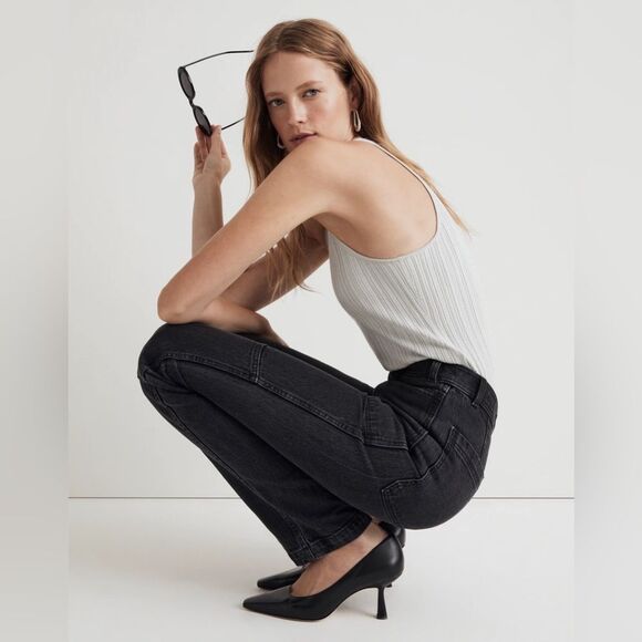 Madewell The '90s Straight Utility Jeans in Camplin Wash Size 23 High Rise NWT - Picture 3 of 9